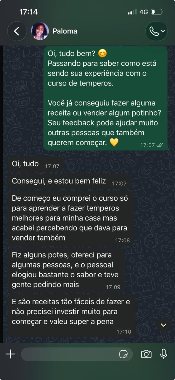 Prova social com resultado da aluna Paloma